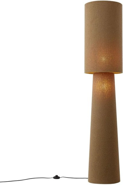 QAZQA Japandi Stehleuchte mit 2 Lampen aus braunem Teddy-Stoff für deine Leseecke - Bild 1