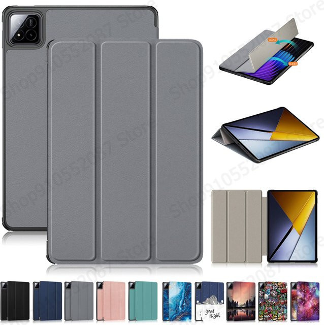 Xiaomi Poco Pad X1 11,2 Zoll Smart Case Lederhülle mit Standfunktion und magnetischer Abdeckung, Gold und Grau - Bild 1