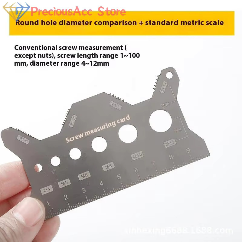 ZLinKJ Pitch Gauge Lineal zur Messung von metrischen Gewinden für Schrauben, Bolzen und Muttern in Silber - Bild 2