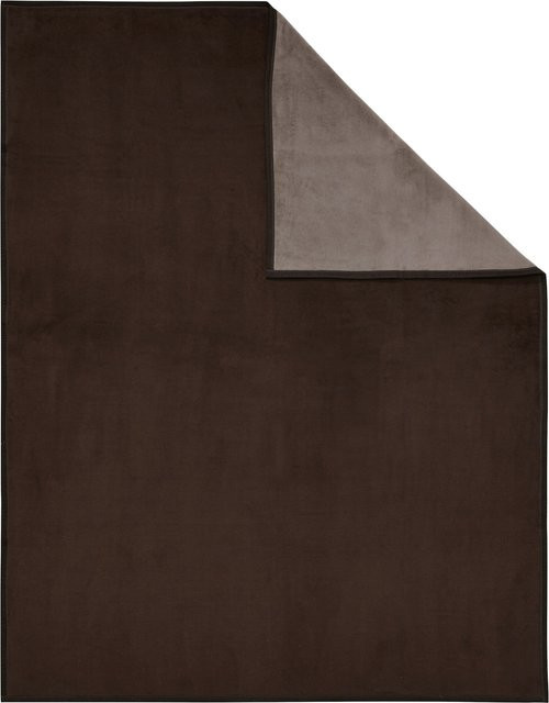 Biederlack Wohndecke in Braun mit modernem Design und Wende-Optik, B/B/B: 200 x 150 x 150 cm - Bild 1