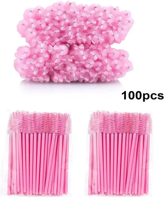 CNKESS Wimpernbürsten Spoolies, 100 Stück, Schwarz, Unisex - Bild 1