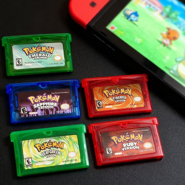 Pokemon GBA Videospiel Cartridge für 32-Bit-Konsolen mit Shiny Label für Emerald, FireRed, LeafGreen, Ruby und Sapphire - Bild 1