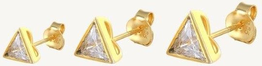 Ohrringe Dreieck, 925 Silber, Zirkonia, Damen - Bild 1