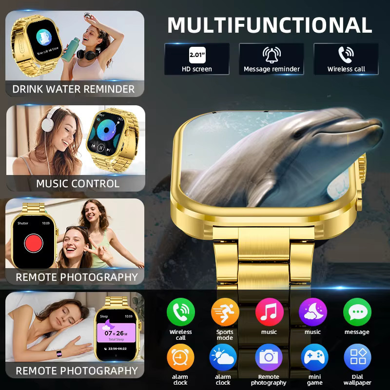 LIGE Smartwatch, Gold, Edelstahl, Unisex - Bild 3