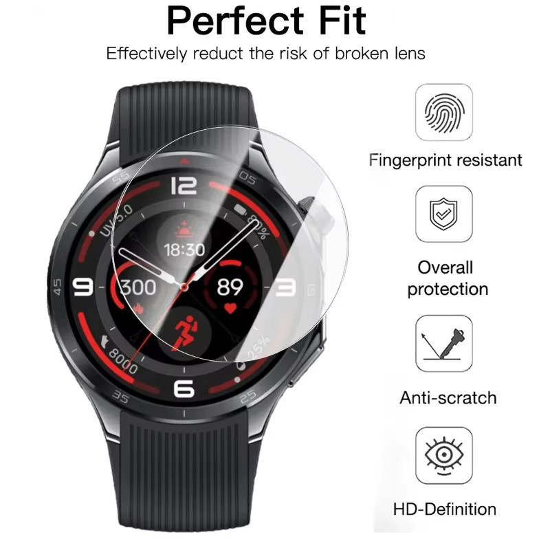 OnePlus Displayschutzfolie, gehärtetes Glas, transparent, OnePlus Watch 3 - Bild 4