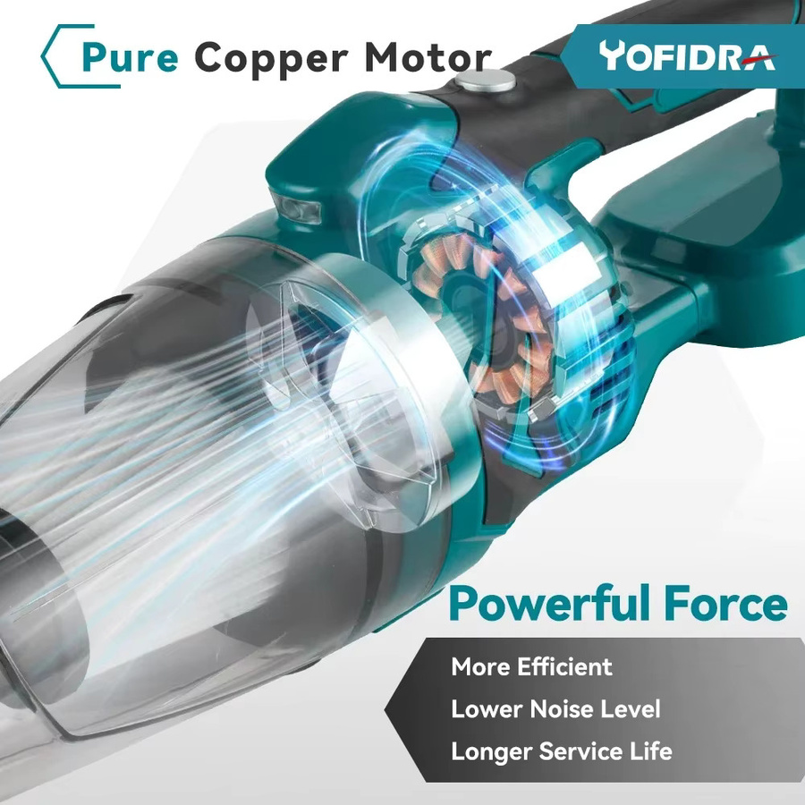 YOFIDRA Kabelloser Handstaubsauger 1500W mit Makita 18V Akku Kompatibilität für Tierhaare und die Reinigung zu Hause - Bild 4