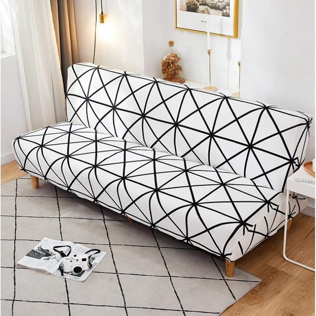 BC-Warm Home Armloser Sofabezug aus elastischem Polyester in Multicolour für Klappsofas von 120-155 cm - Bild 1