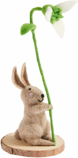 Rico Design Filz-Hase mit Schneeglöckchen in Braun für Ostern und Frühling - Bild 1