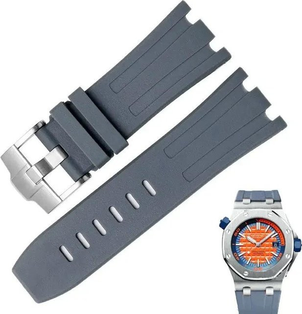 Uhrenarmband Silikon, grau, 28 mm, Herren - Bild 1