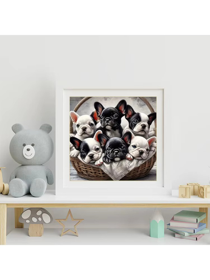 Momoart Diamantmalerei Hund Tier DIY Kreuzstich-Set mit Acryl-Diamantmosaik in Multicolour, B/B/H: 20 x 20 x 20 cm - Bild 3