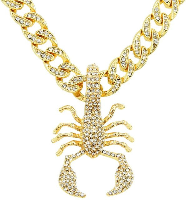POMOiii Halskette mit Skorpion-Anhänger, Kupfer, Diamant, Zirkonia, Damen - Bild 1