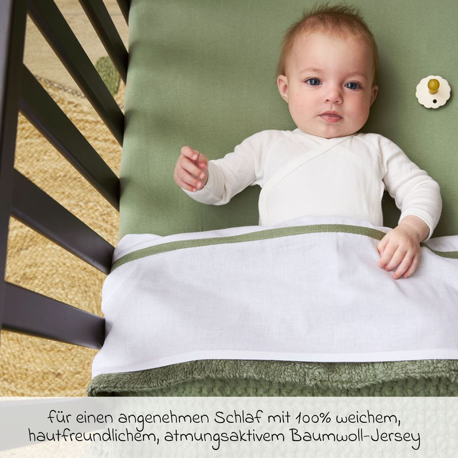 Meyco Spannbetttuch aus Jersey für Babys, Farbe: Grün, Breite: 40 cm, Länge: 90 cm - Bild 3