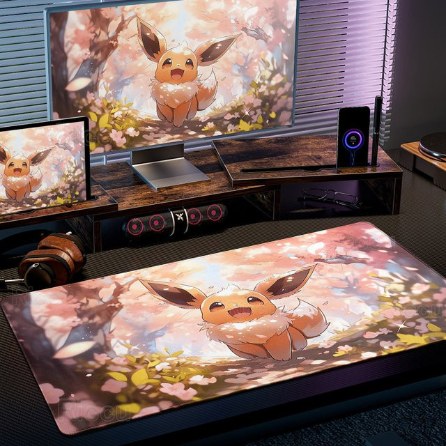 Potdemiel Gaming Mauspad Pokemon Eevee Design XXL Schreibtischunterlage Multicolour - Bild 1