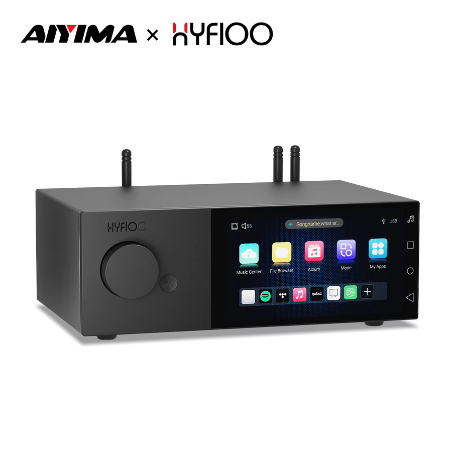 AIYIMA X HYFIOO DM100 Bluetooth 5.4 Musik-Streamer Media Wireless Audio Player mit 5,5 Zoll LCD Display in Schwarz, kompatibel mit AirPlay, NAS und Spotify - Bild 6