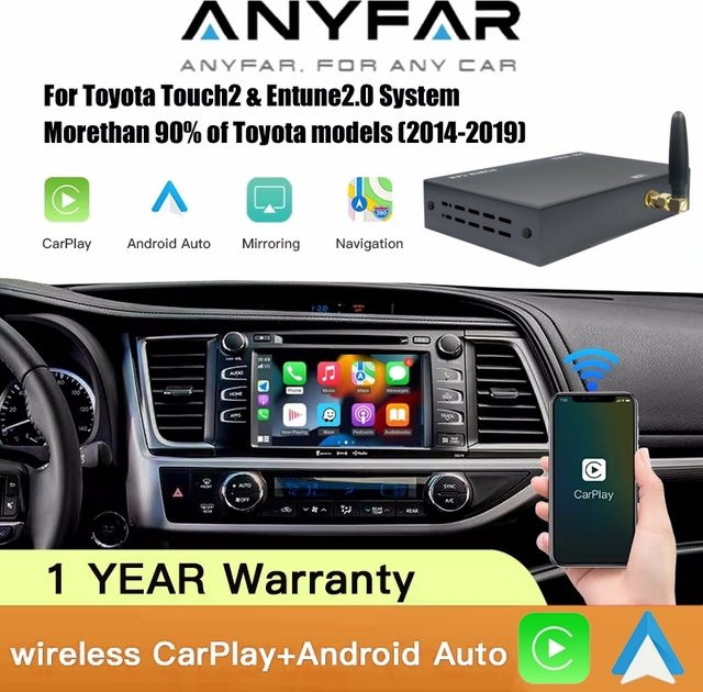 ANYFAR Kabelloses CarPlay und Android Auto Modul für Toyota Touch 2 Entune 2.0 in Schwarz - Bild 1