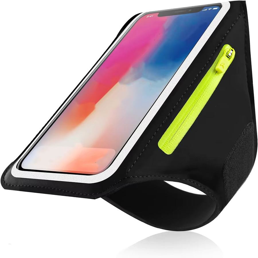 Wasserdichte Laufarmtasche in Schwarz für Smartphones bis 6,7 Zoll mit AirPods-Reißverschlusstasche - Bild 3