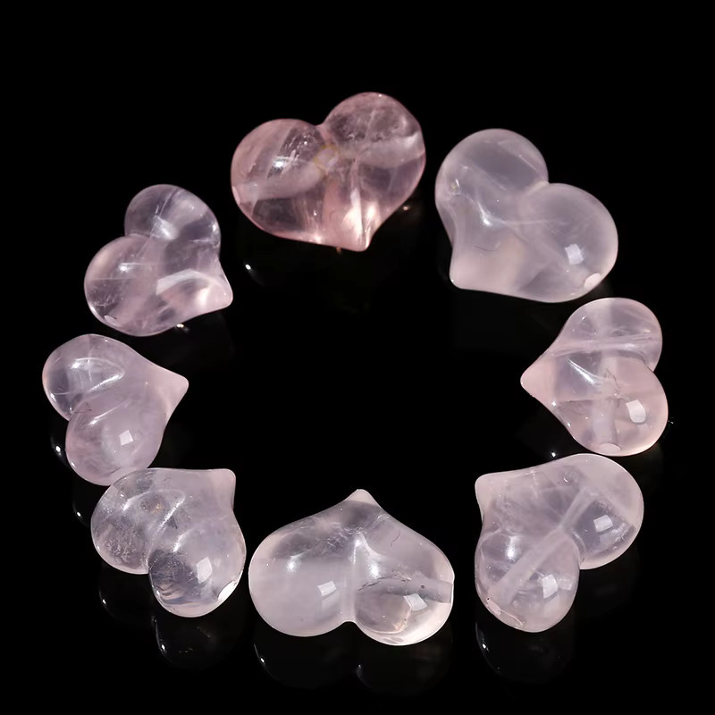 Perle Rosa Quarz, Herzform, für Halskette Armband - Bild 3