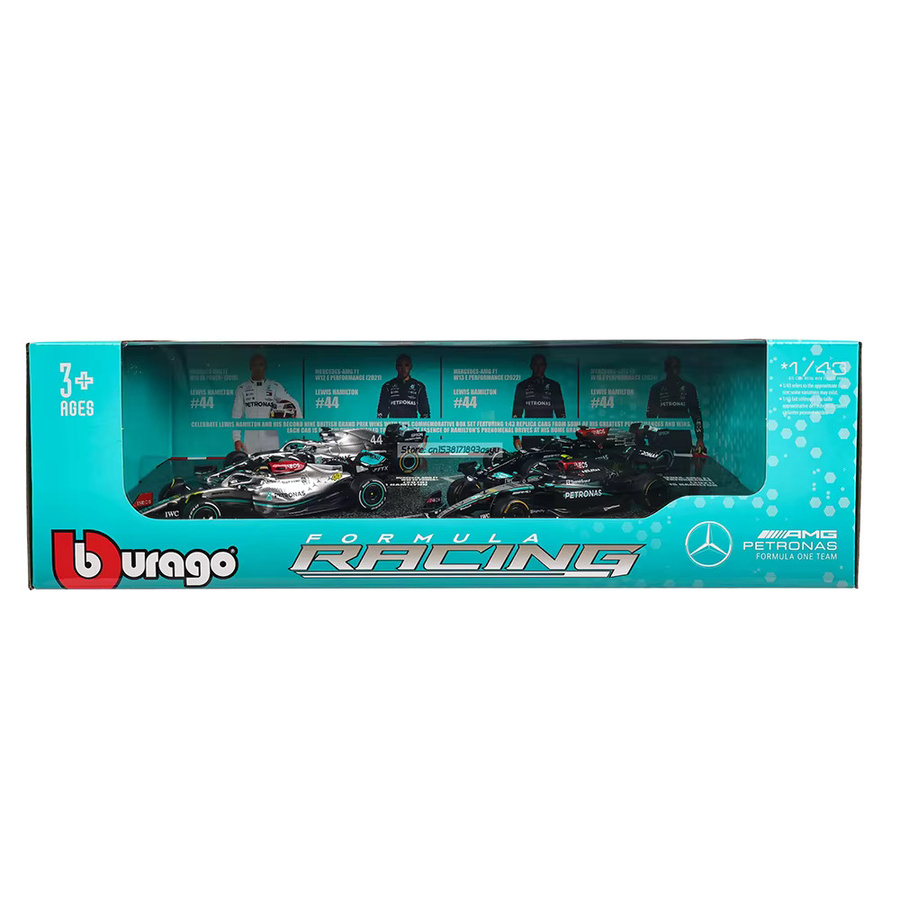 Bburago Mercedes-Benz Hamilton, Druckguss-Legierungsauto-Modellspielzeug, 1:43, 4-teiliges Set - Bild 2