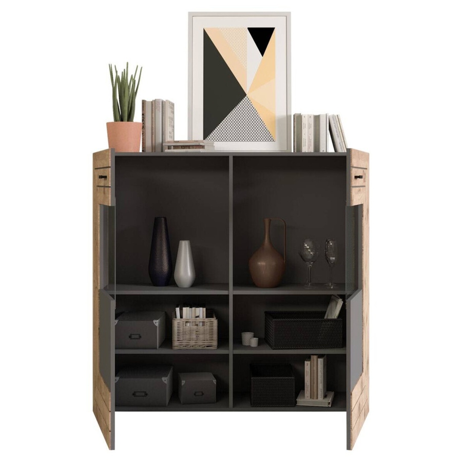 Highboard Freno xonox.home in Grau und Anthrazit, B/H/T: 120 x 117 x 37 cm - Bild 2