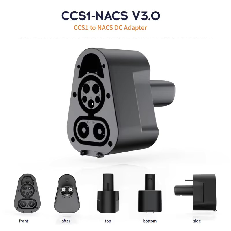 ZHUOHE Adapter CCS1 auf NACS für Elektrofahrzeuge, DC-Unterstützung für das Laden zu Hause und an öffentlichen Hochleistungs-Ladestationen, Schwarz - Bild 2