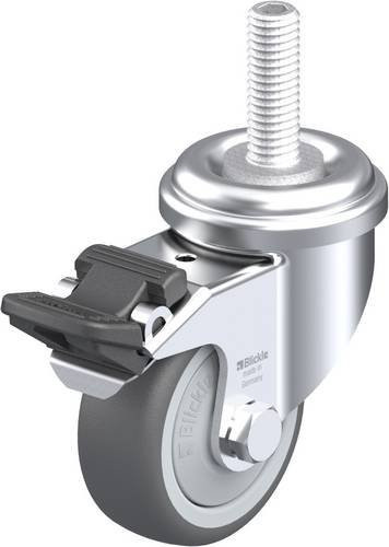 Blickle LRA-PATH 50KF-FI-GS10 Lenkrolle mit Feststeller in Grau und Silber, Rad-Durchmesser: 50 mm, Tragfähigkeit: 75 kg - Bild 1