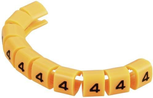 TRU Components Kennzeichnungsclip TC-MB1/4203 Gelb mit Aufdruck 4 für Außendurchmesser 3 bis 3,60 mm - Bild 1
