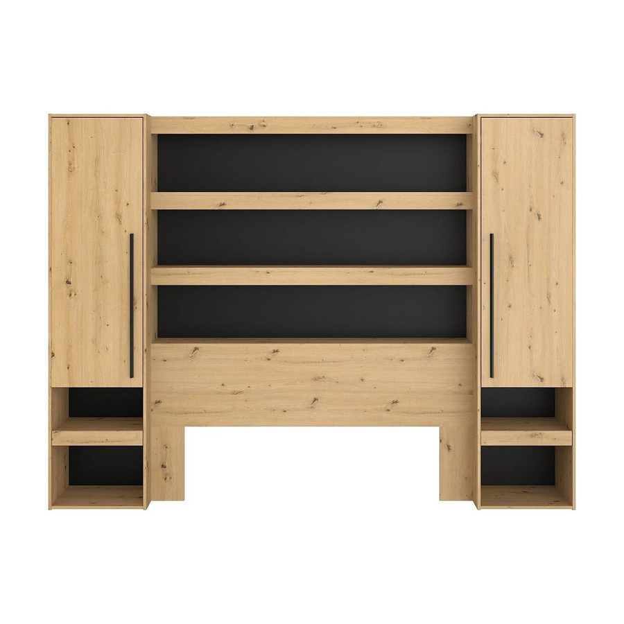 Vente-unique Bettbrücke Varly in Schwarz und Naturfarben Hell, Breite: 269,7 cm - Bild 2