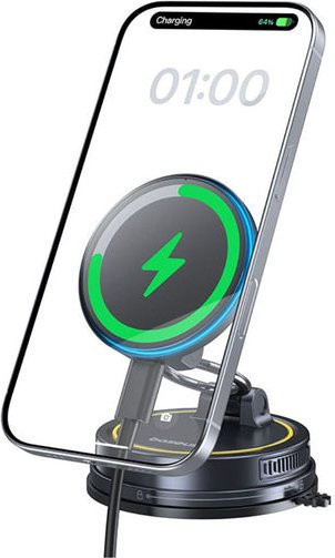 Baseus PrimeTrip VC2 Flex Pro Magnetischer Autohalter mit 15W Wireless Ladegerät in Schwarz - Bild 1