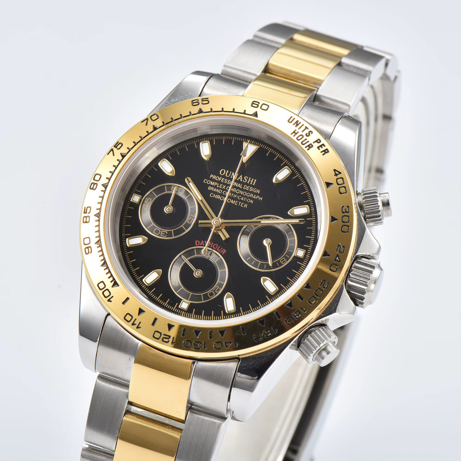 OUMASHI Chronograph, Quarz, Edelstahl, Keramiklünette, 39,3 mm, Herren - Bild 2