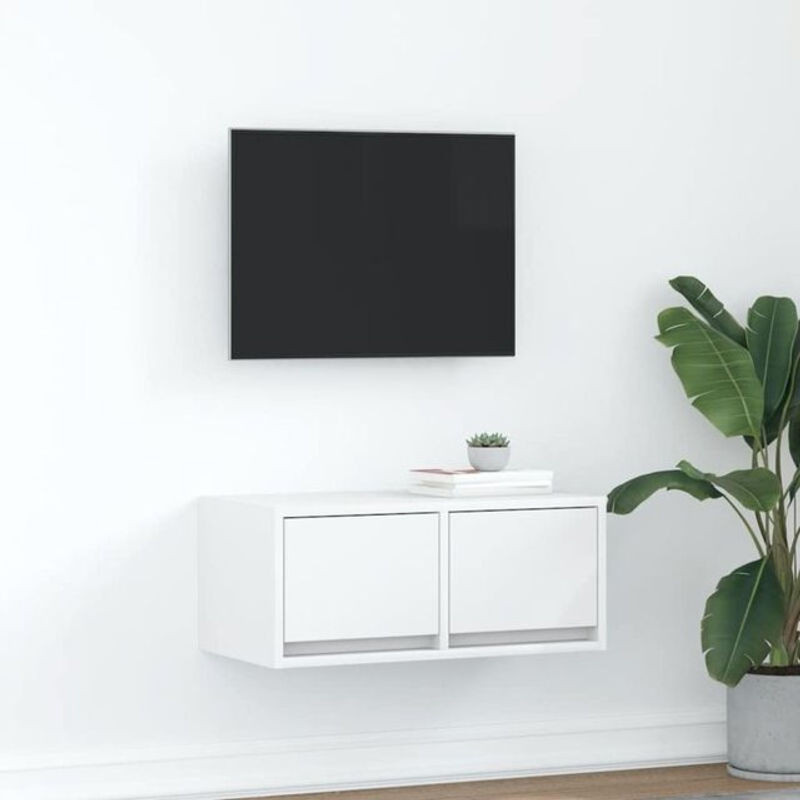 Vidaxl TV-Schrank aus Holzwerkstoff in Weiß, B/T/H: 60 x 31 x 25,5 cm - Bild 1