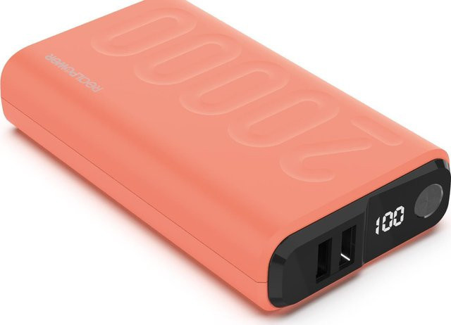 RealPower PB-20000 Powerbank mit 20000 mAh und USB-C, Orange - Bild 1