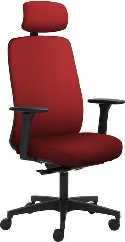 Mayer Sitzmöbel Drehstuhl mit Kopfstütze und Armlehnen, rot, B/H: 70 x 63 cm - Bild 1