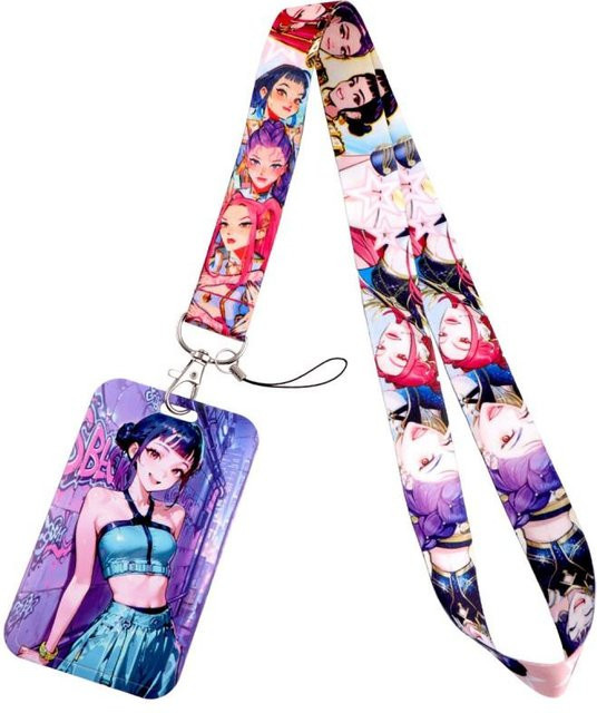 Yiran toy 1 Hartschalen-Kartenhülle mit Aufhängeschnur im Dämonenjäger Cartoon Design, Mehrfarbig - Bild 1