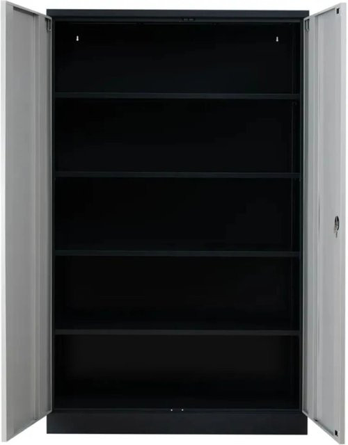 PROREGAL Stahlschrank Bee mit 8 Fachböden, pulverbeschichtet und verstärkt, Schwarz-Grau, H x B x T: 195 x 92 x 60 cm - Bild 1