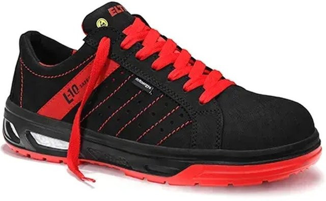 Elten Sicherheitshalbschuh Breezer Xx10 Low ESD S1 aus Leder in Schwarz-Rot, Größe 41 - Bild 1
