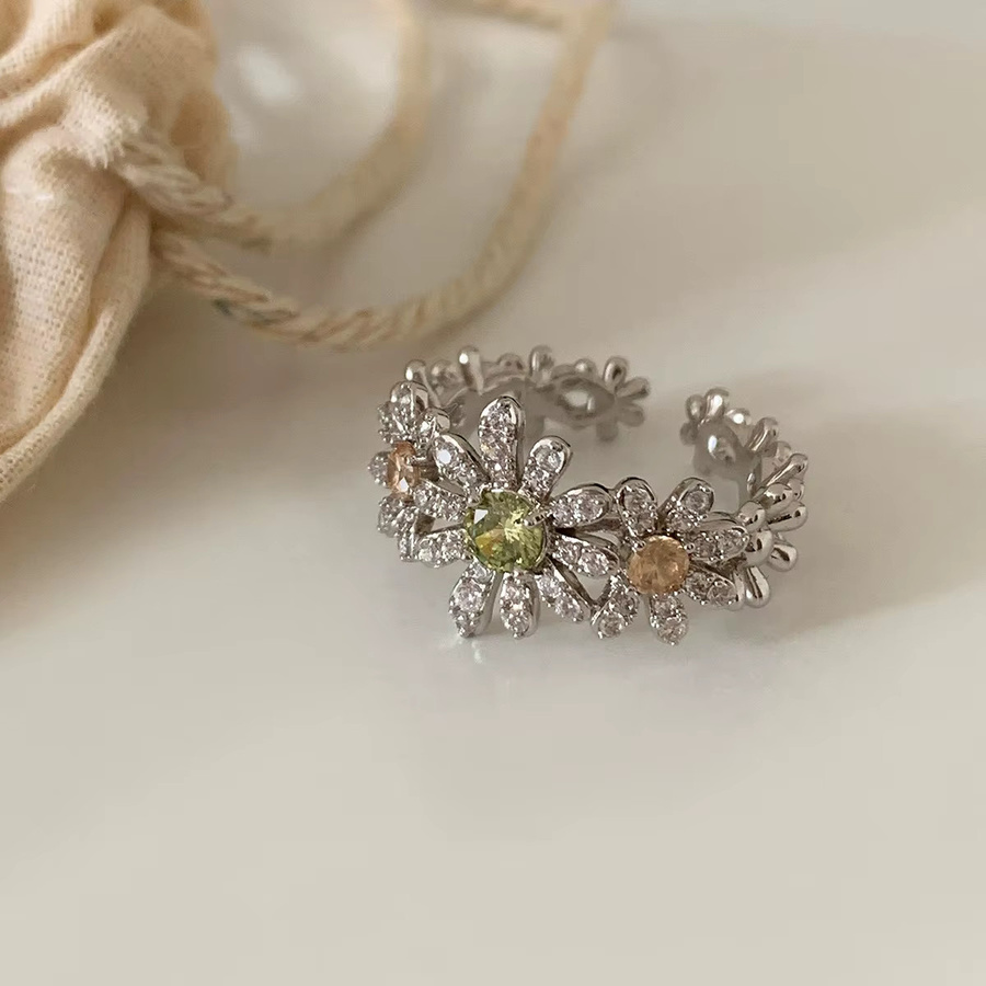 XIYANIKE Ringe, Gänseblümchen, Zirkonia, Silber, Damen - Bild 5