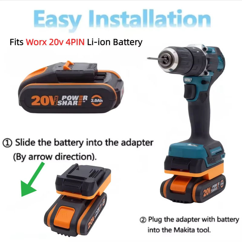 Batterieadapter-Konverter für Worx 20V 4-PIN Li-Ionen-Akkus zu Makita 18V LXT BL Akku-Elektrowerkzeuge (nur Adapter) - Bild 4