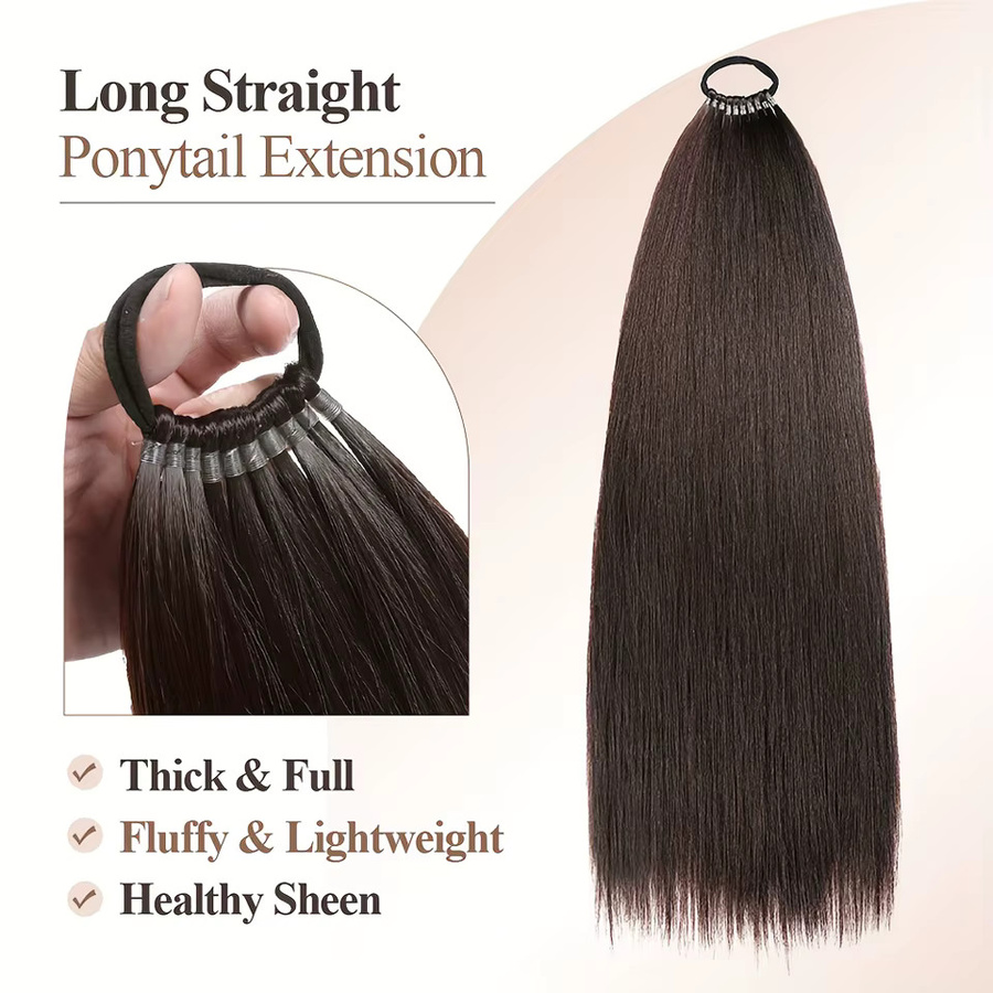 AOOSOO HAIR Perücken-Pferdeschwanz, langes glattes Haar, synthetisch - Bild 2