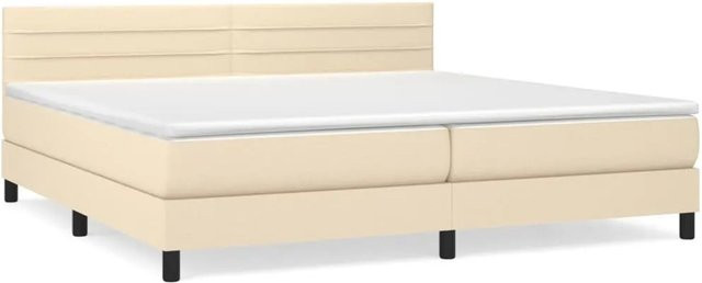 vidaXL Boxspringbett Hybrid mit Matratze und Taschenfederkern in Beige, B/T: 200 x 200 cm - Bild 1