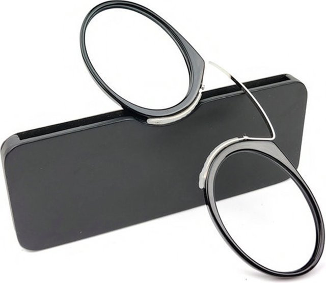 ISENGHUO Lesebrille, randlos, Metall, Unisex, schwarz - Bild 1
