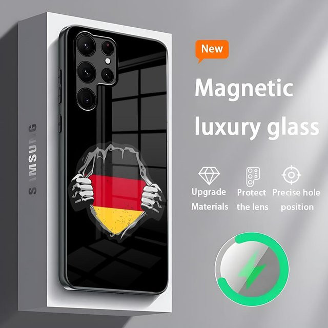 Magnetische Handyhülle mit Deutsche Flagge für Samsung Galaxy S24 Ultra S23 S22 S21 S20 Plus Note20 Multicolor - Bild 1