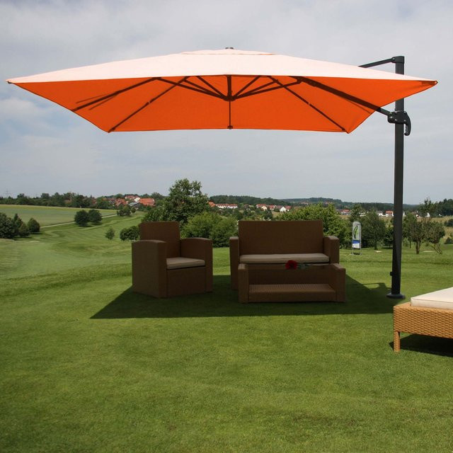 Gastronomie-Ampelschirm MCW A96 in Orange aus Polyester und Alu, B/T/H: 3 x 4 x 5 m - Bild 1