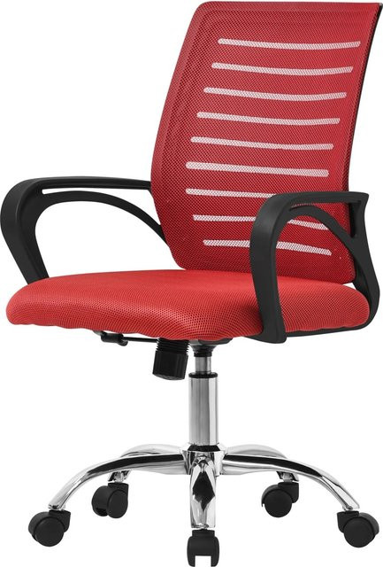 ML-Design Ergonomischer Bürostuhl in Rot mit Armlehnen und Rollen aus Polyester Mesh - Bild 2