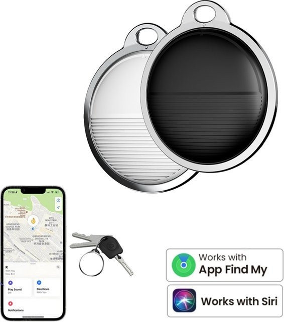 VORTNGLE Mini-GPS-Tracker für iOS, Bluetooth-kompatibler Schlüsselanhänger als Haustier-Finder und Anti-Verlust-Gerät in Weiß, kompatibel mit der Find My App - Bild 1