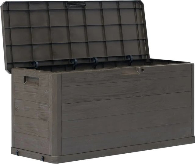 vidaXL Garten-Aufbewahrungsbox aus Kunststoff, 280 l, Braun - Bild 1