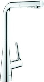 Grohe Spültischmischer Zedra SmartC in Chrom mit herausziehbarer Dual-Brause und schwenkbarem Auslauf - Bild 1