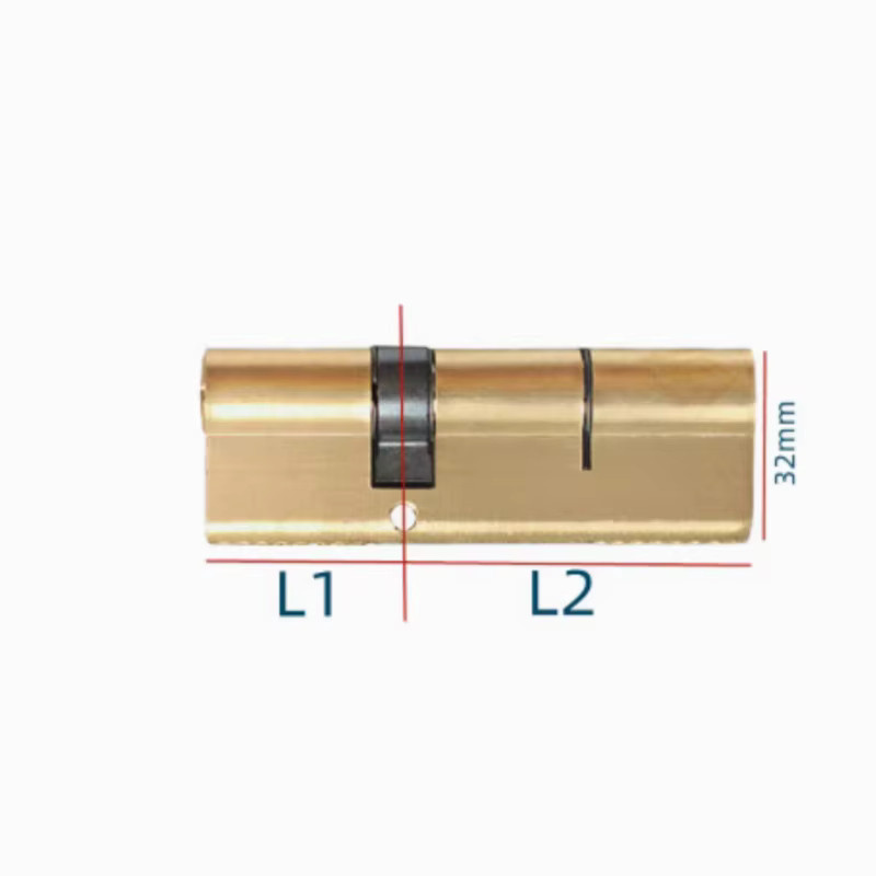 Vorgespannter Türzylinder aus Messing in Gold mit AB-Schlüssel und Diebstahlsicherung, Länge: 115 mm - Bild 3