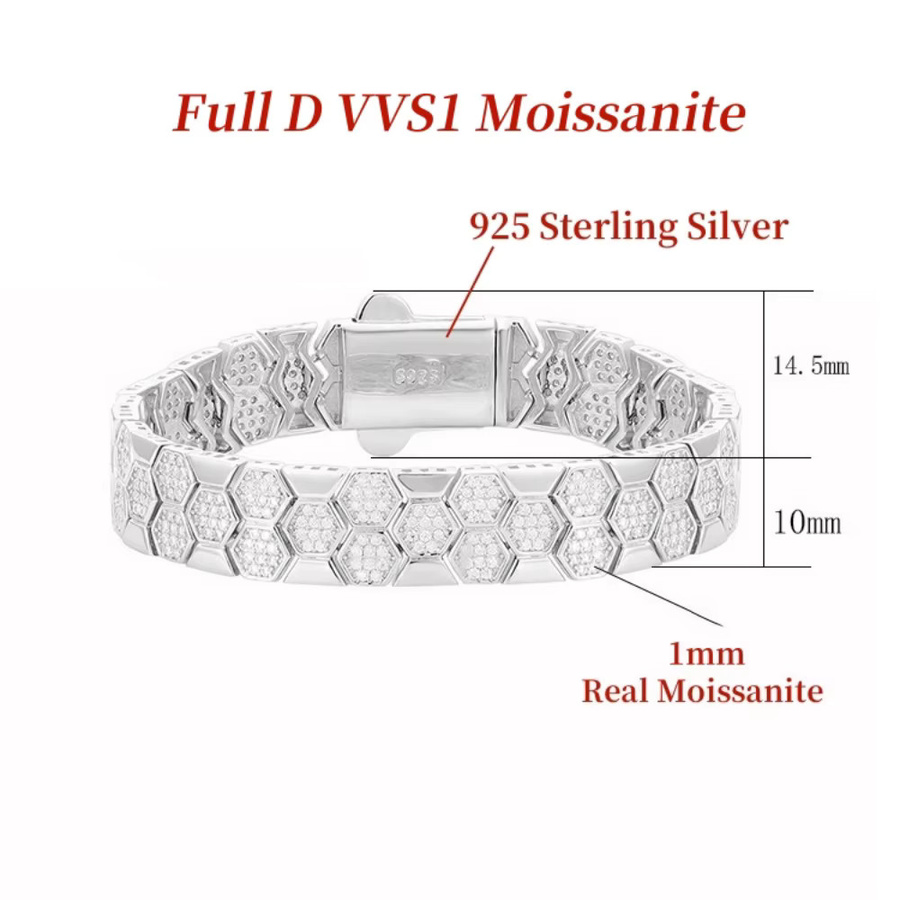 GXTRS Armband, 925 Silber, Moissanit, Unisex - Bild 2