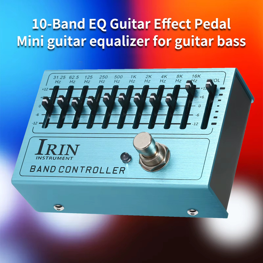 IRIN Mini-Gitarren-Equalizer 10-Band EQ Effektpedal mit True Bypass in Blau - Bild 2
