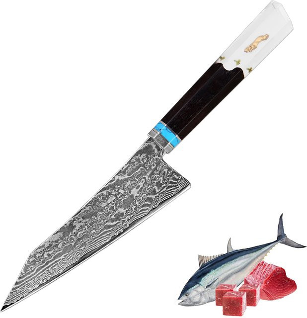 Xituo Damast-Allzweckmesser aus Damaststahl mit Holzgriff, Mehrfarbig, Klingenlänge: 12,7 cm - Bild 1